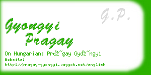 gyongyi pragay business card